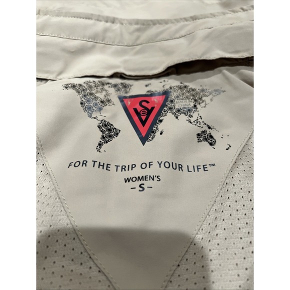 Scottevest Beige RFID Travel Vest Full Zip TEC Multi Pockets Utility Security - Picture 7 of 10